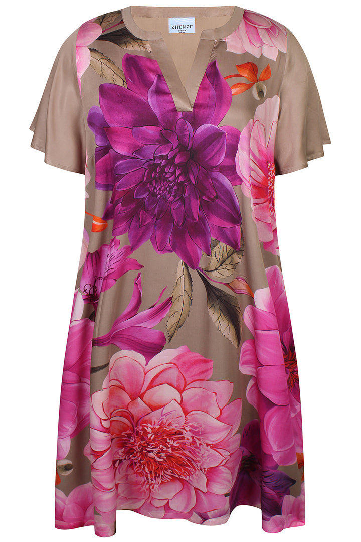 ZH - Janel 1381 - Dress - Brown