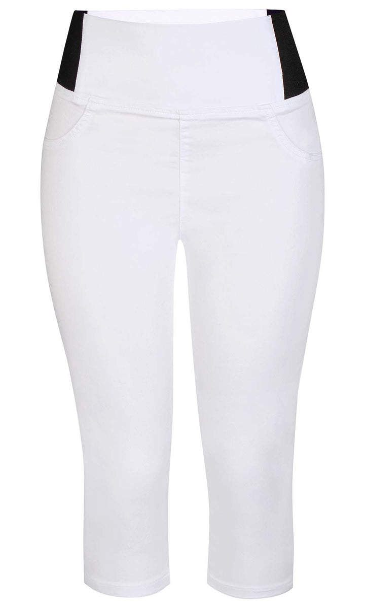 Pixie 321: Modern and Comfortable Capri Pants in White - Timeless Design with Elegant Finish| ZE-ZE