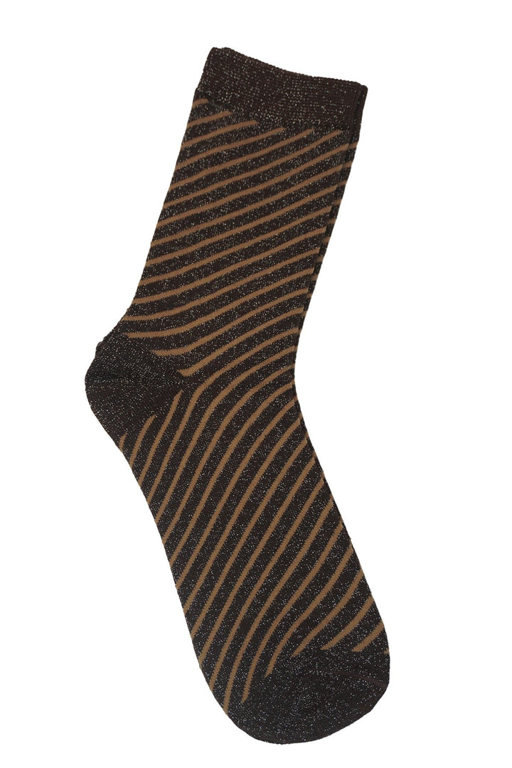 Socks 640 - Socks with stribes - Brown