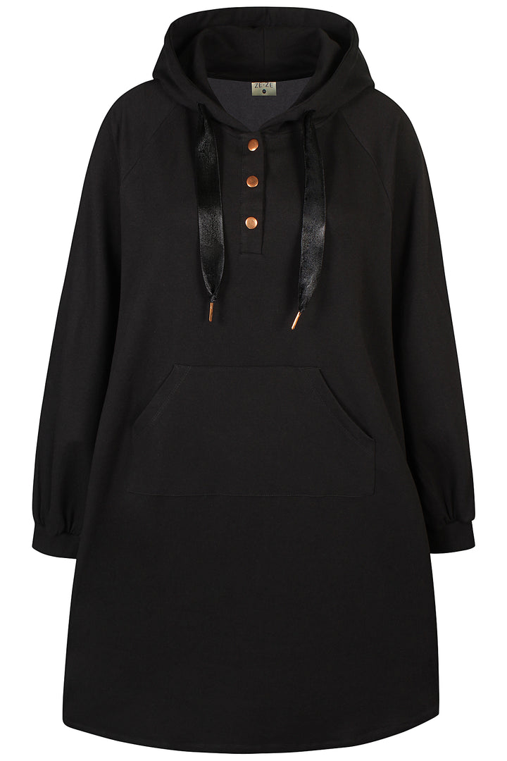 ZE - Elsa 7 - Hoodie dress - Black