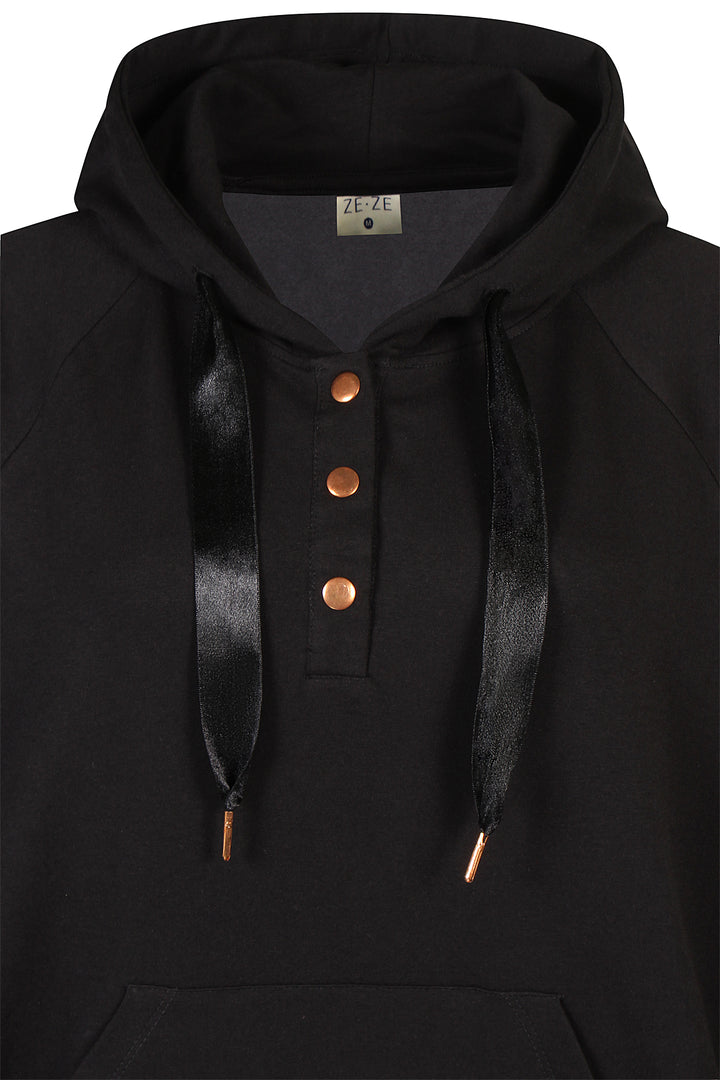 ZE - Elsa 7 - Hoodie dress - Black